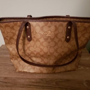 Authentic Coach Zip City Tote